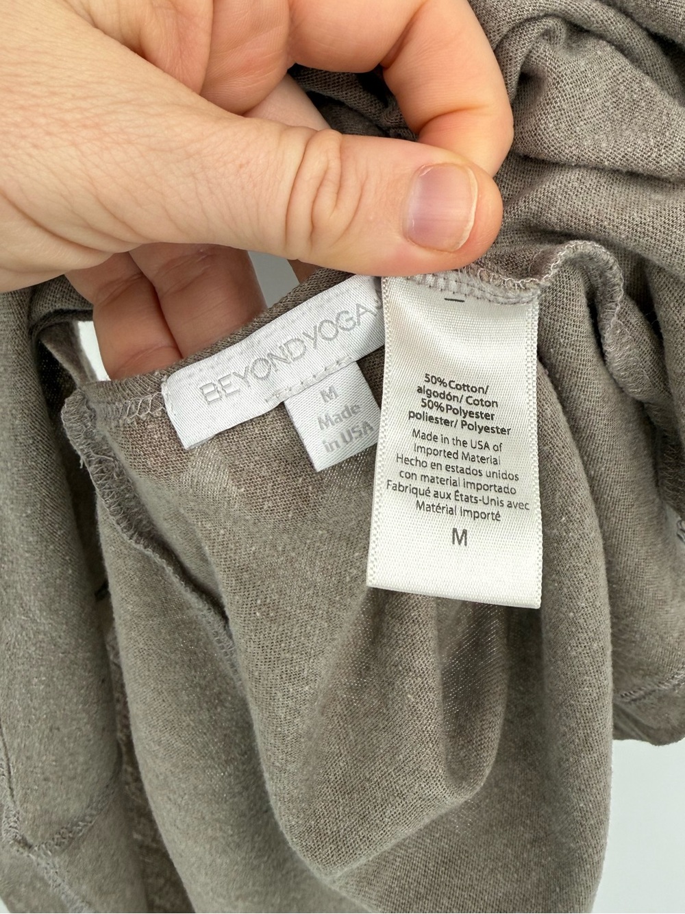 Beyond Yoga Twisted Open Back Crop Tank | Taupe | Size Medium - Picture 3 of 5
